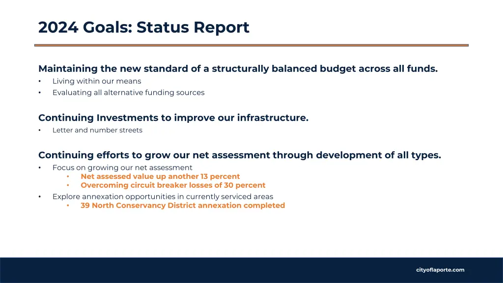2024 goals status report