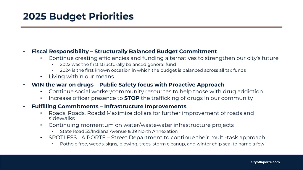 2025 budget priorities