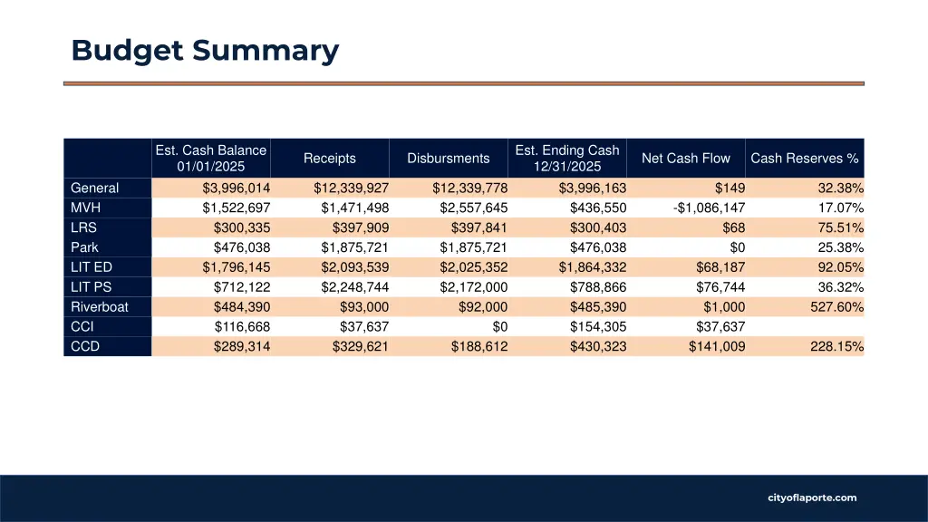 budget summary