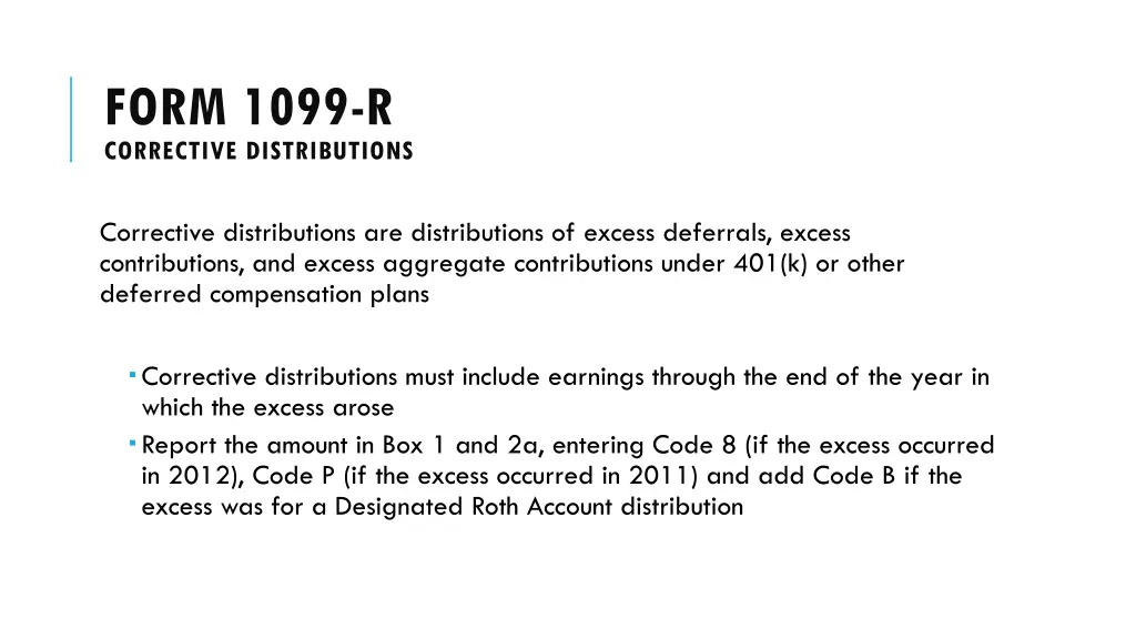 form 1099 r corrective distributions