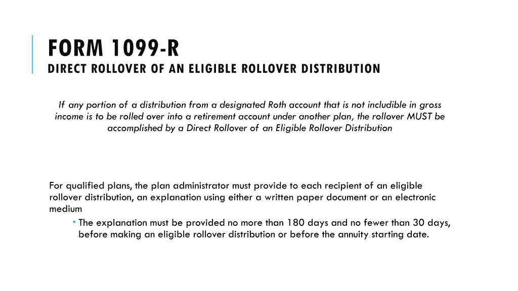 form 1099 r direct rollover of an eligible 1