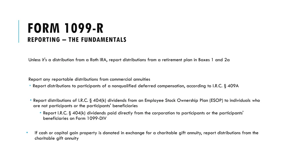 form 1099 r reporting the fundamentals 1