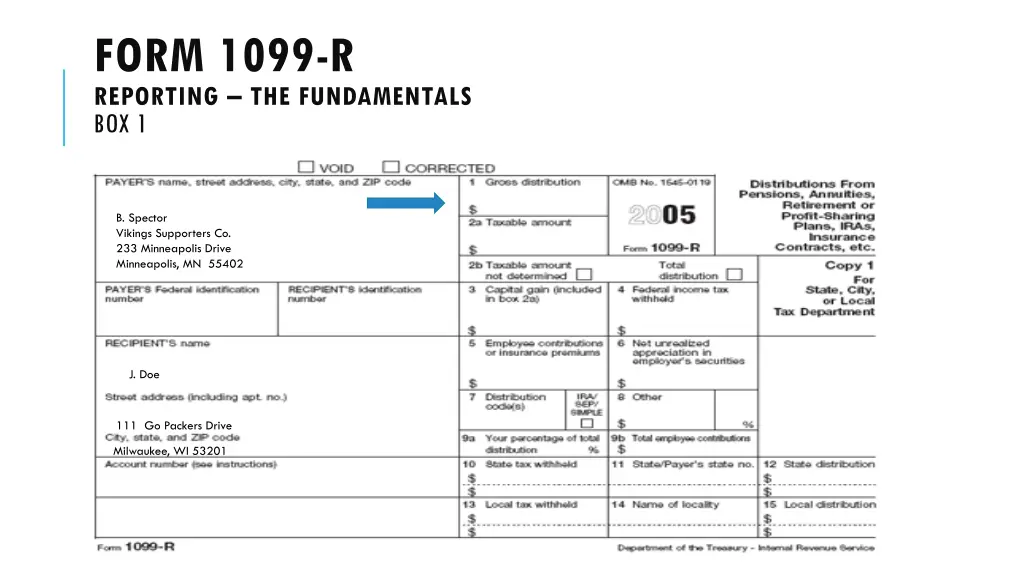 form 1099 r reporting the fundamentals box 1 1