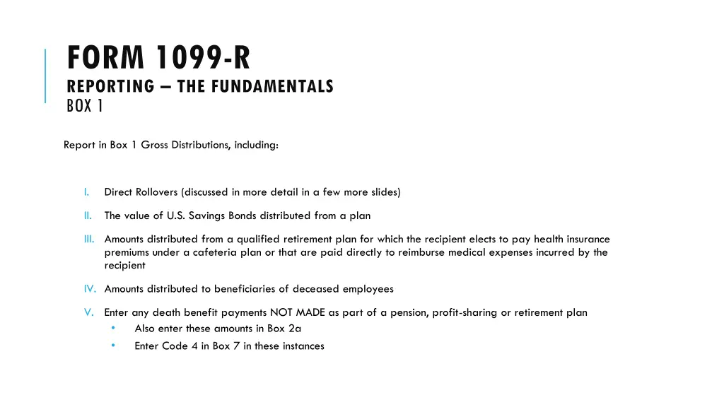 form 1099 r reporting the fundamentals box 1