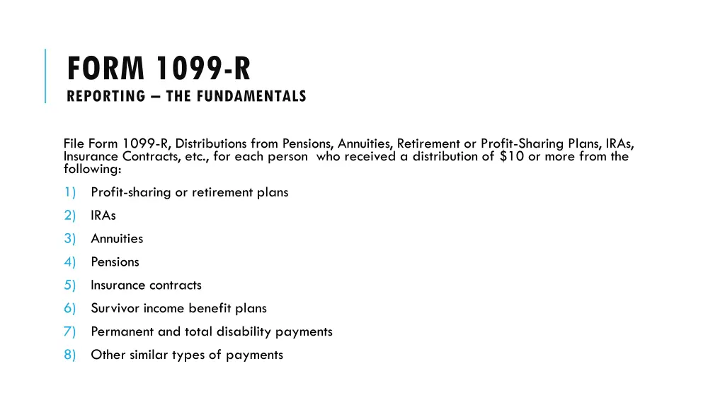 form 1099 r reporting the fundamentals