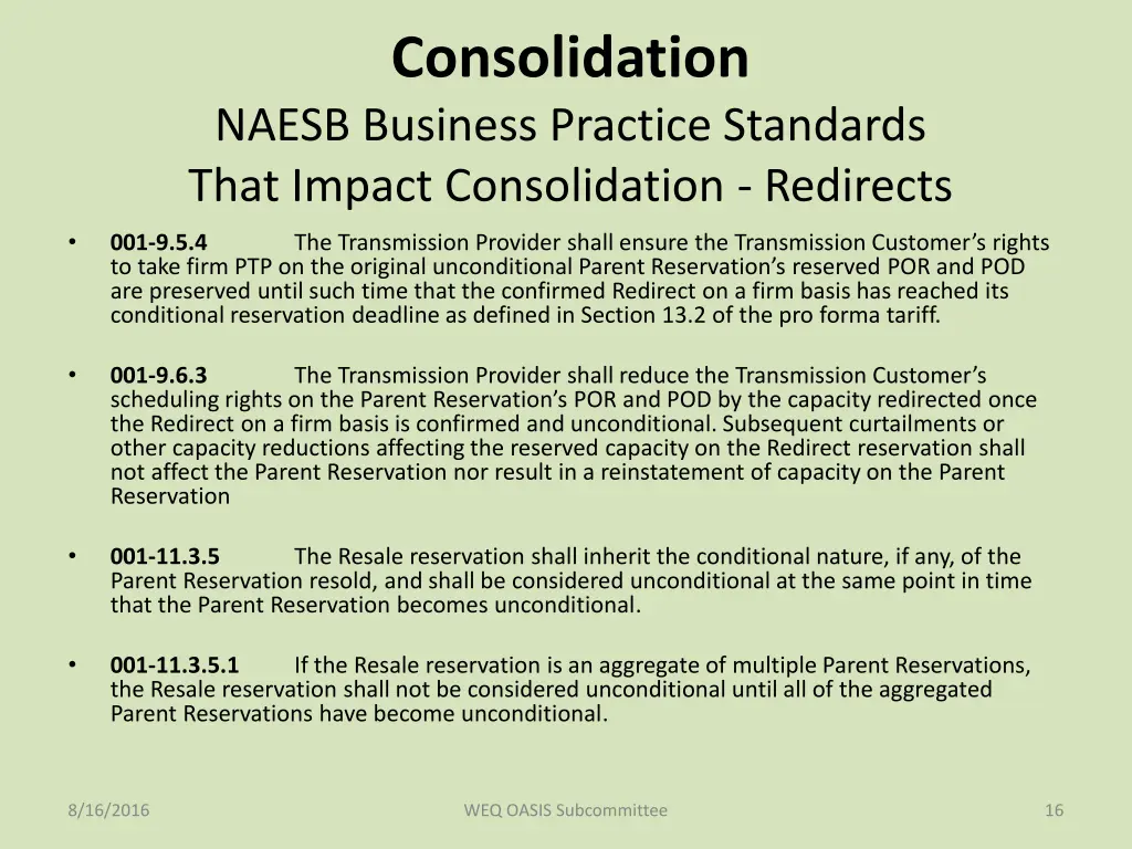 consolidation naesb business practice standards