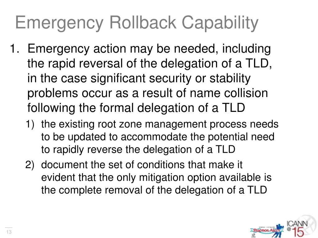 emergency rollback capability