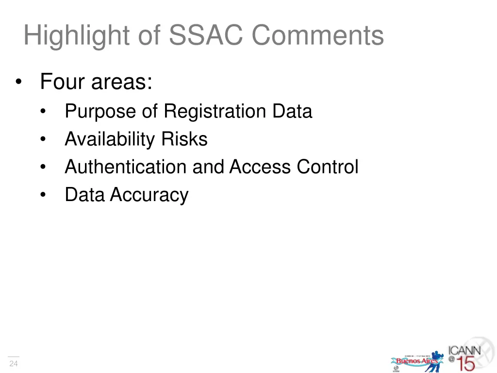 highlight of ssac comments