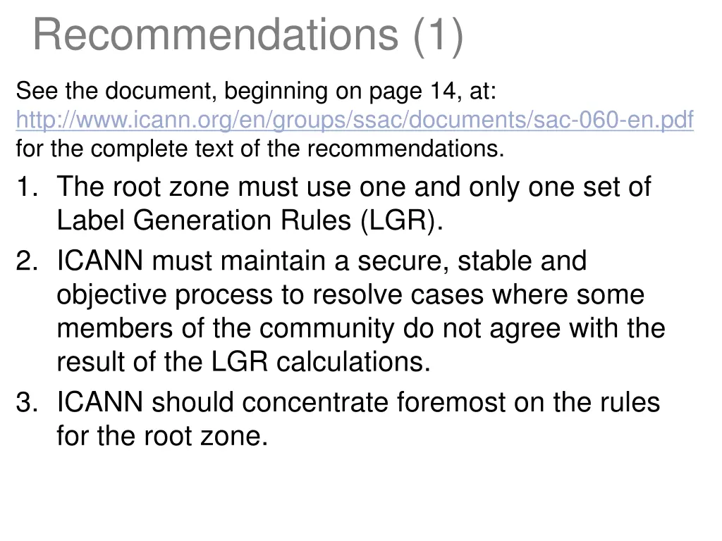 recommendations 1 1