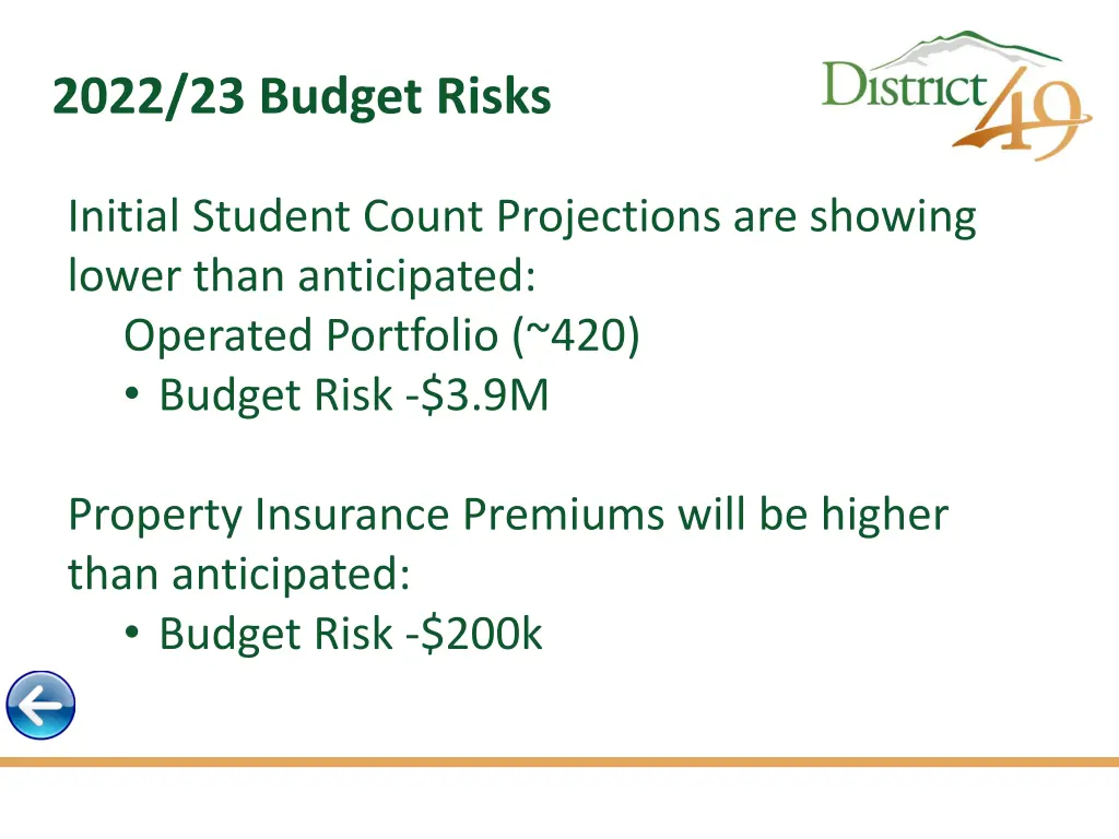 2022 23 budget risks