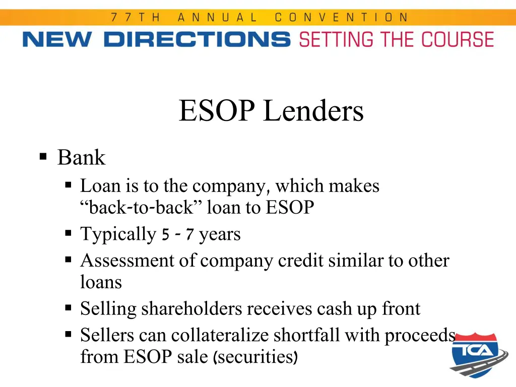esop lenders
