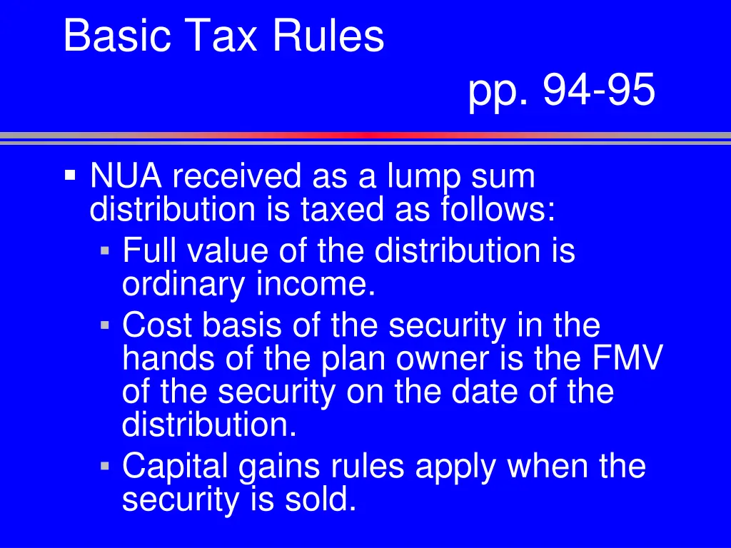 basic tax rules
