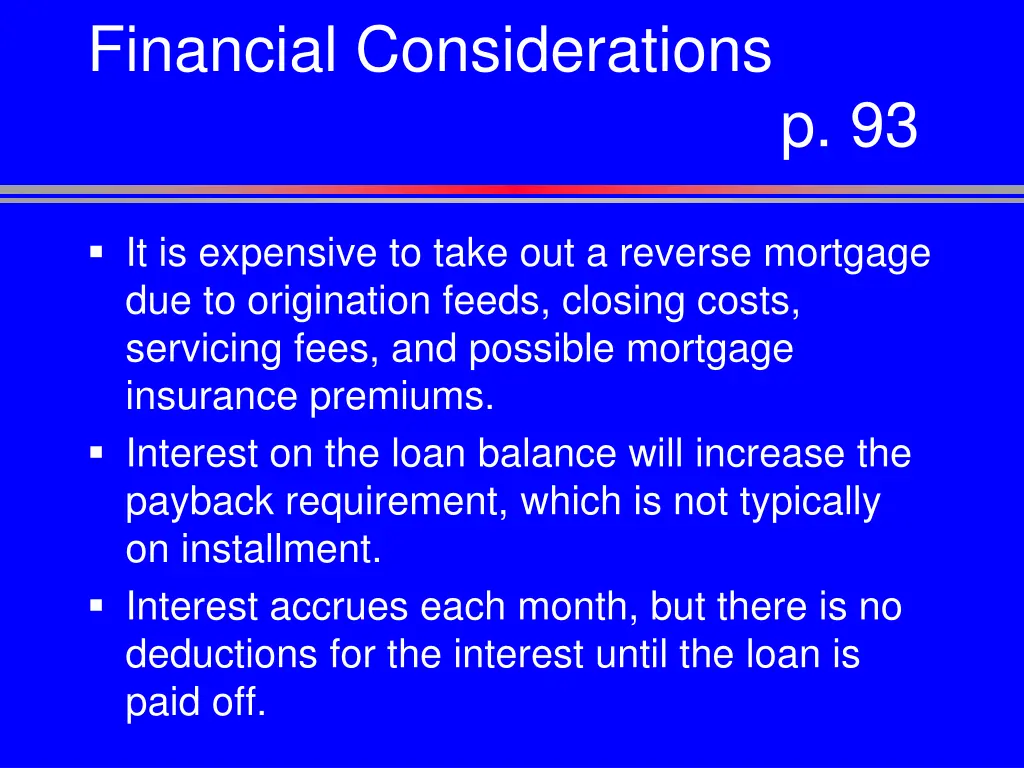 financial considerations