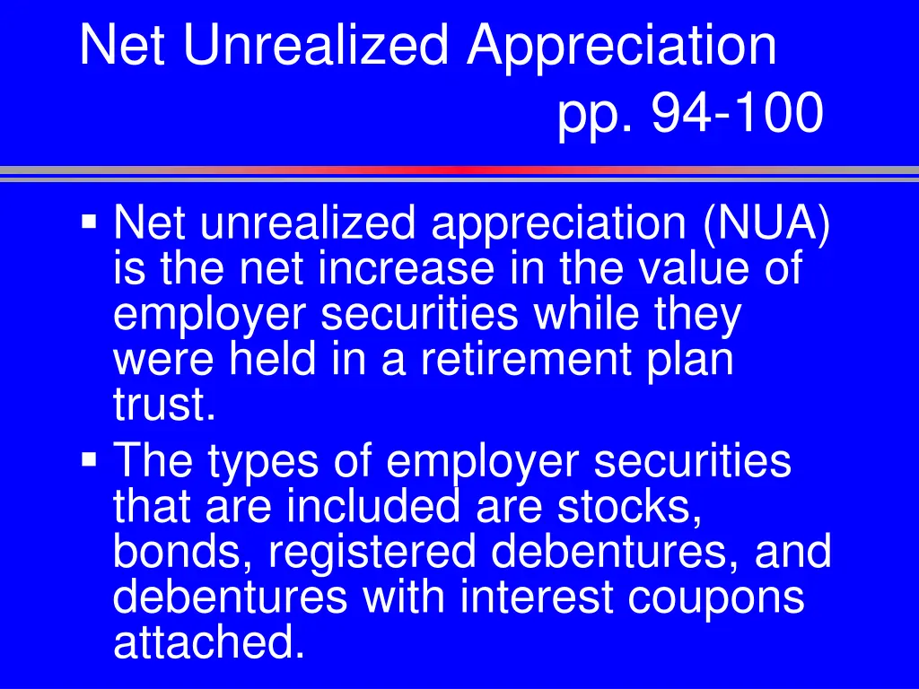 net unrealized appreciation