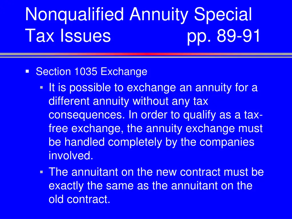nonqualified annuity special tax issues 1