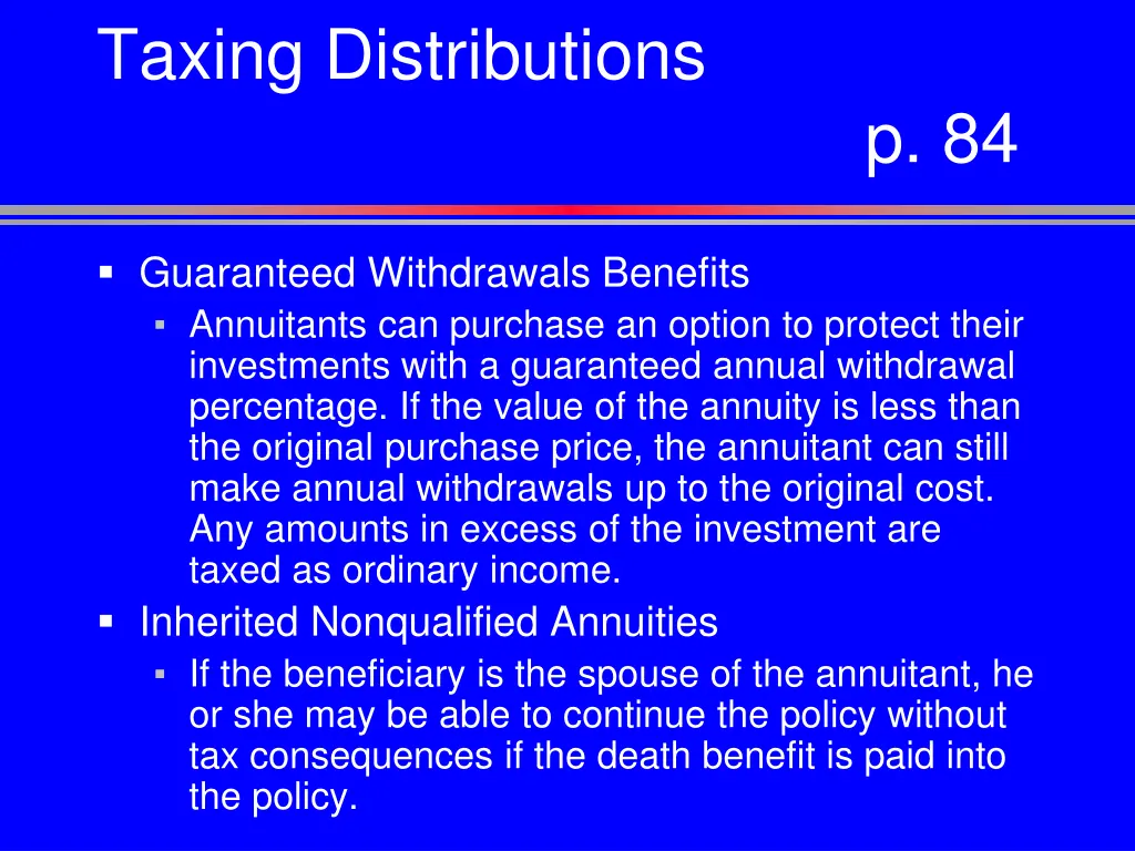taxing distributions 1