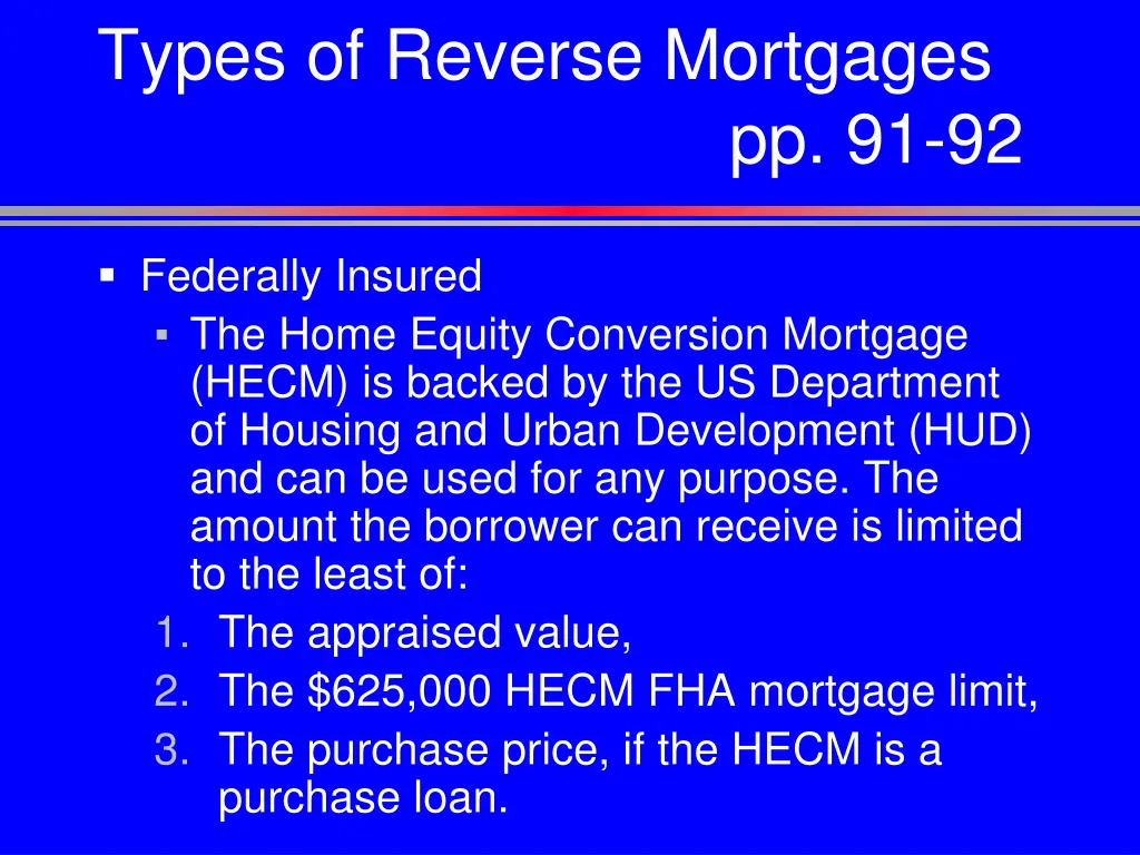 types of reverse mortgages 1