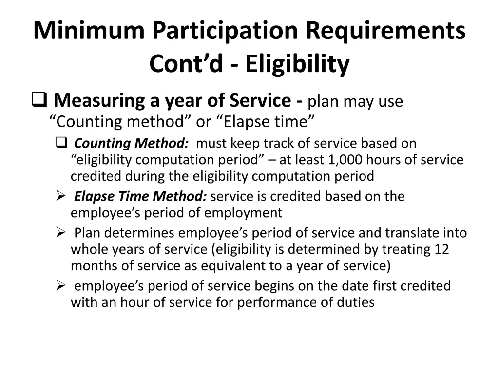 minimum participation requirements cont 1
