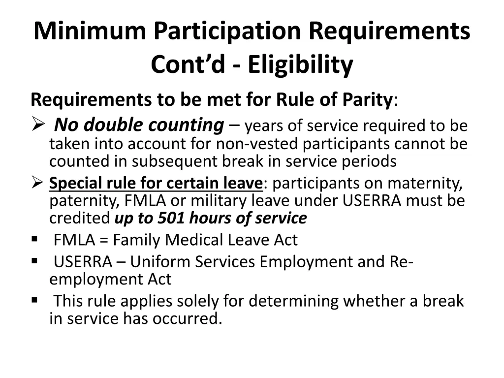 minimum participation requirements cont 10
