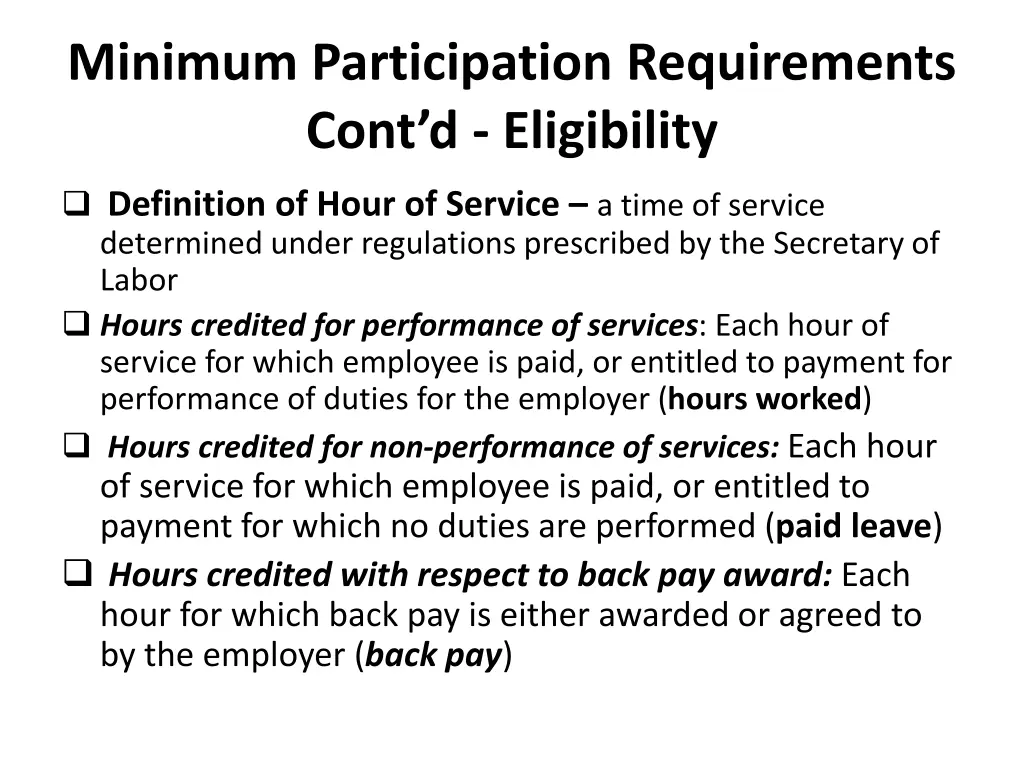 minimum participation requirements cont 2