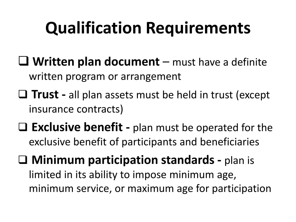 qualification requirements
