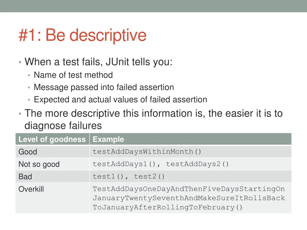 1 be descriptive