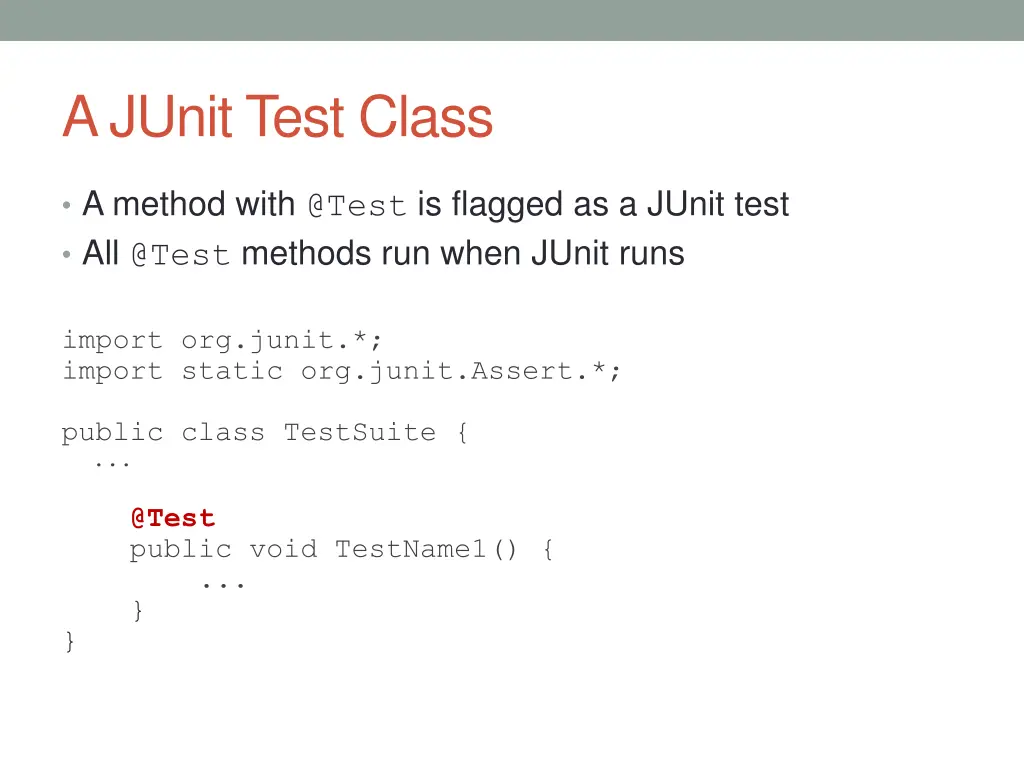 a junit test class