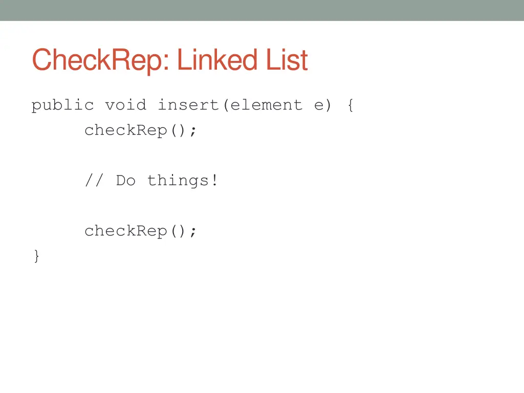checkrep linked list