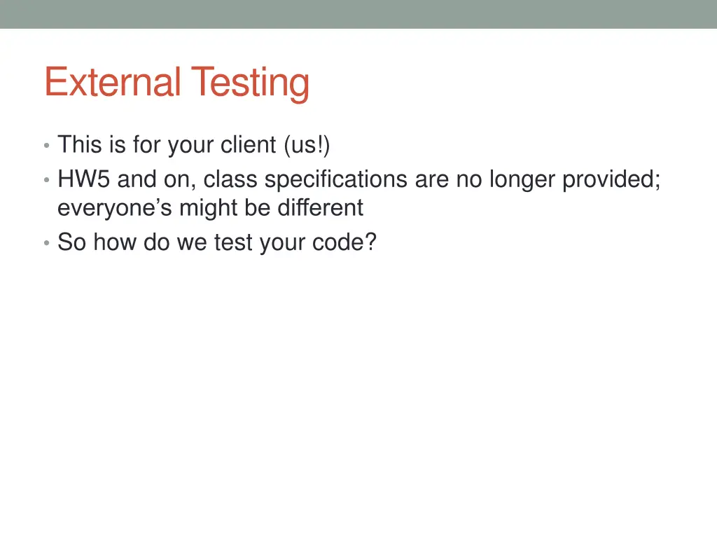 external testing
