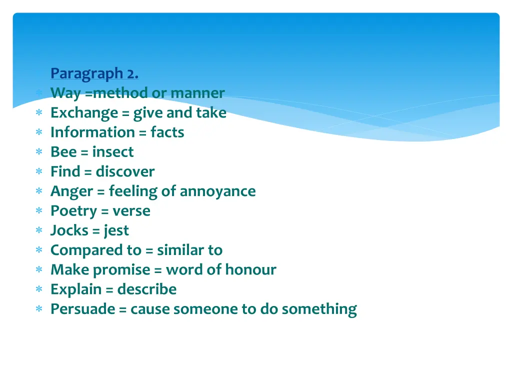 paragraph 2 way method or manner exchange give