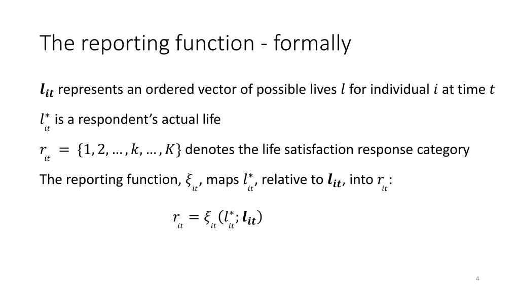 the reporting function formally