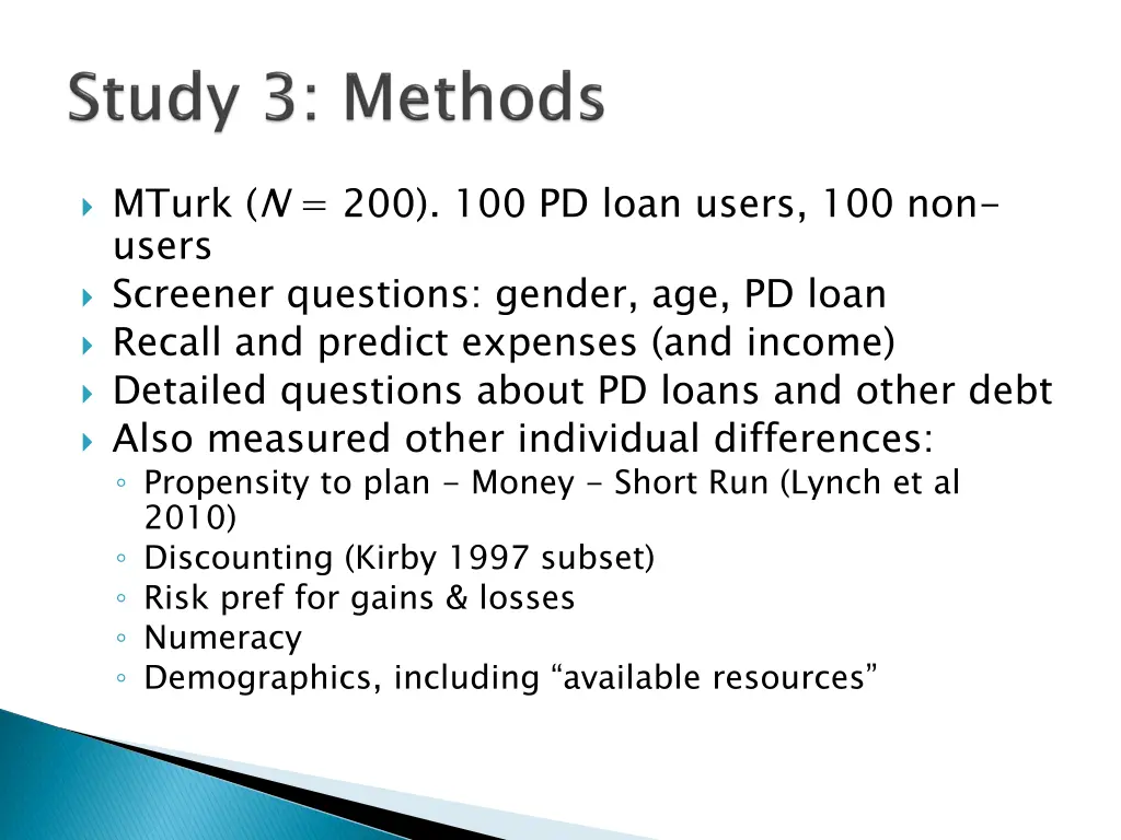 mturk n 200 100 pd loan users 100 non users
