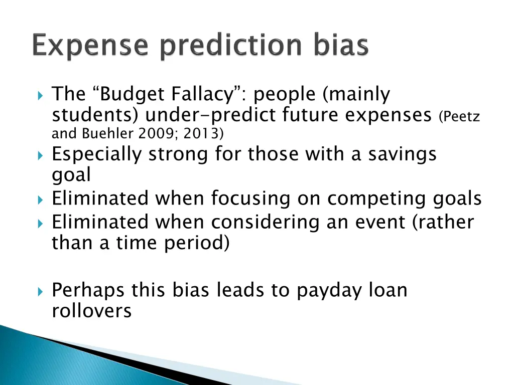 the budget fallacy people mainly students under