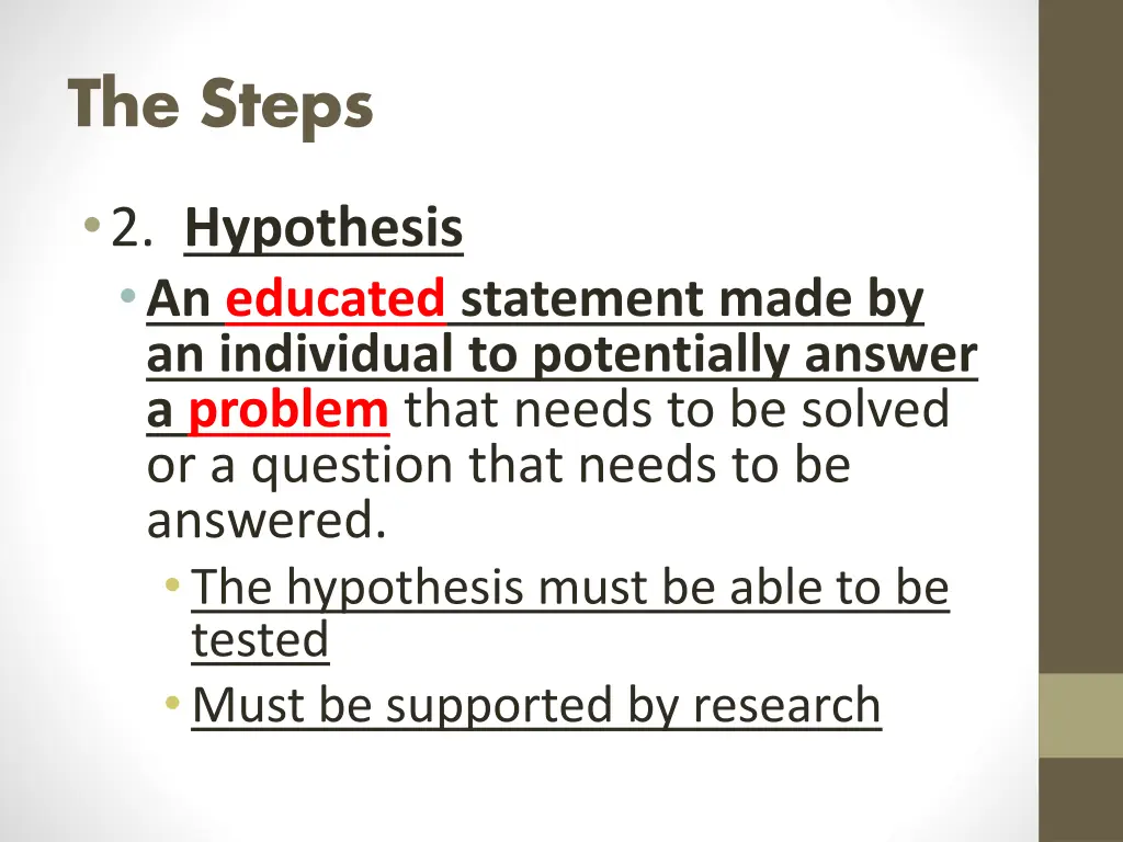 the steps 1