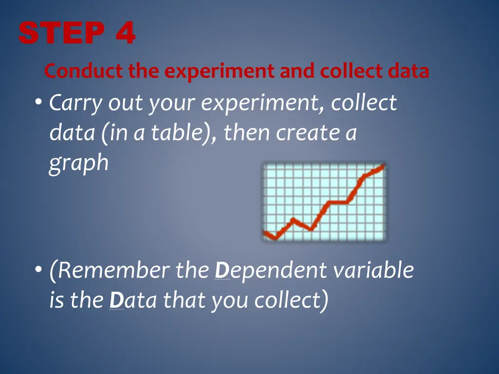 step 4 conduct the experiment and collect data