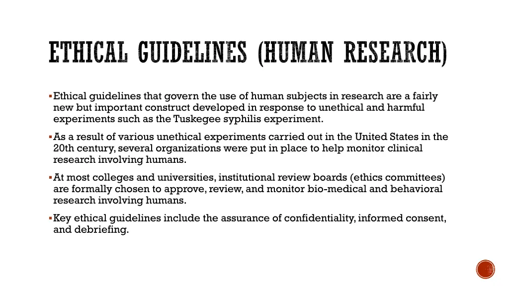ethical guidelines human research