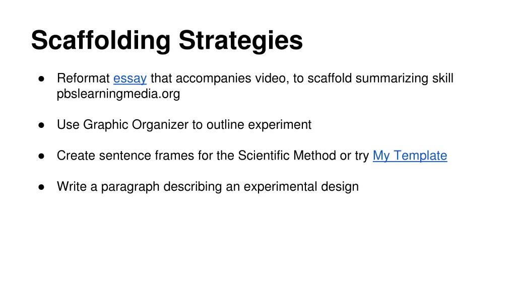 scaffolding strategies
