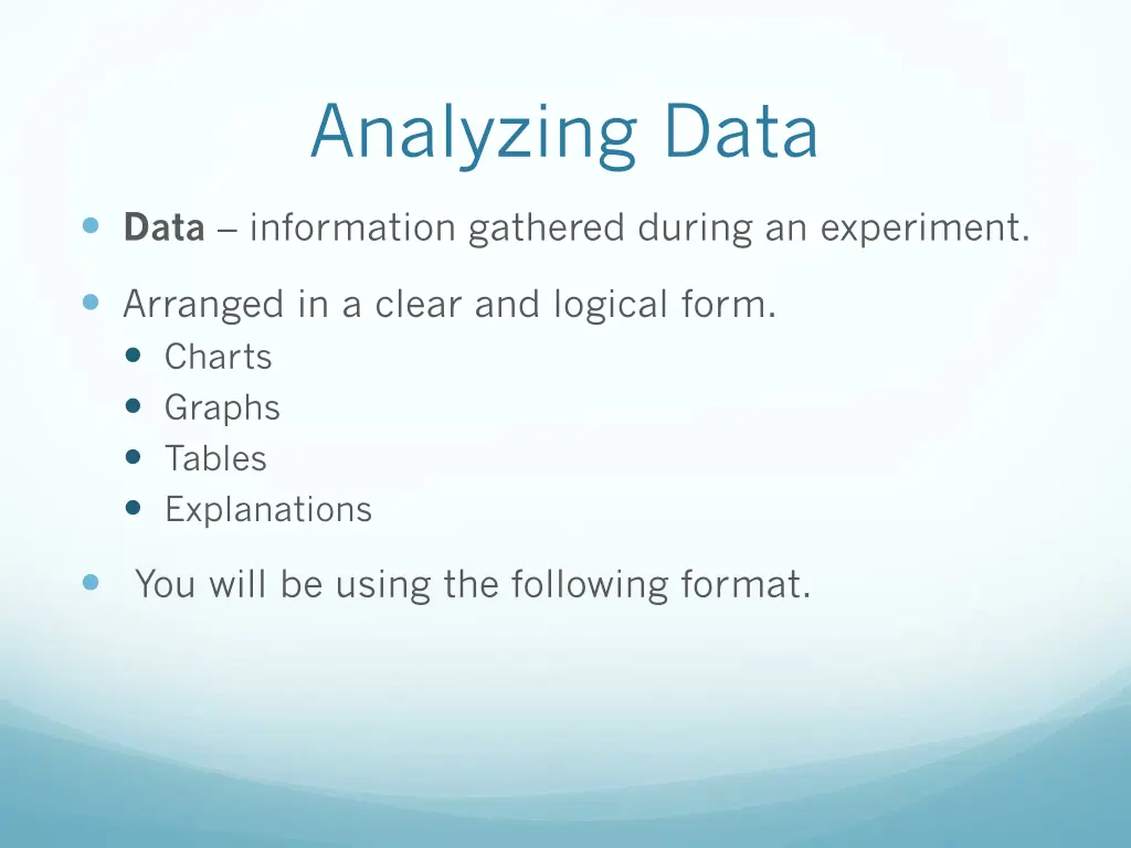 analyzing data