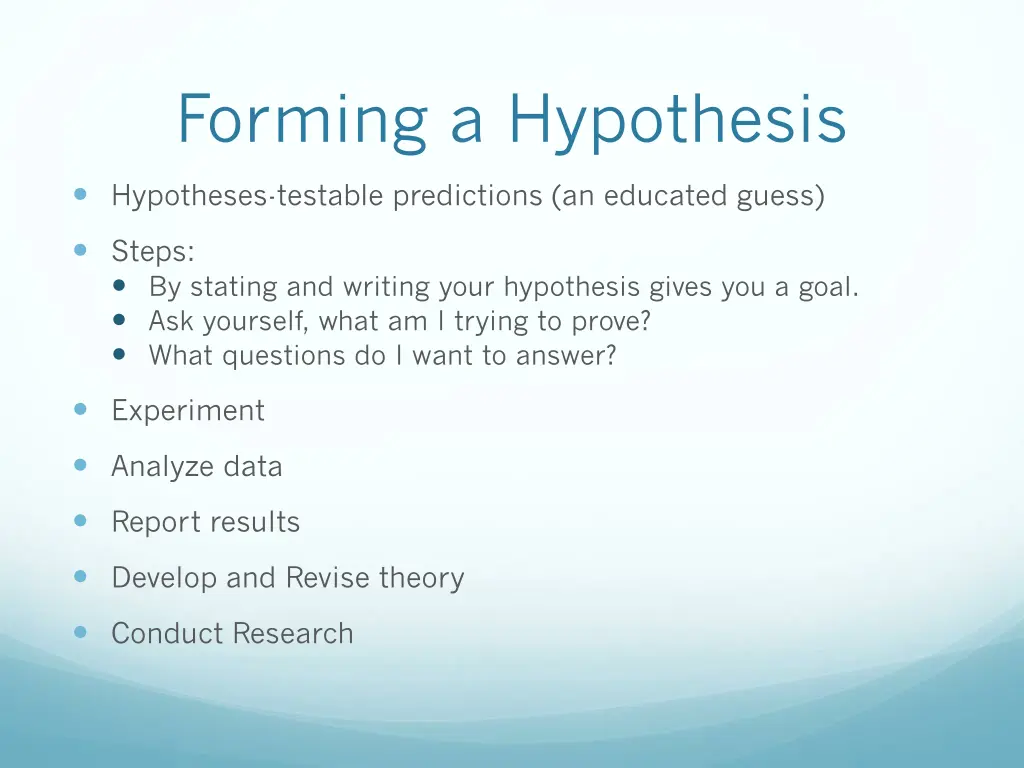 forming a hypothesis