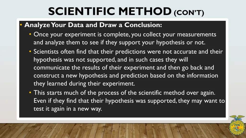 scientific method con t analyze your data