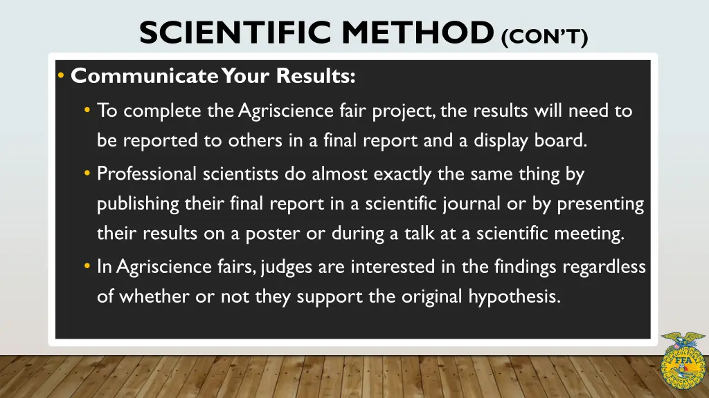 scientific method con t