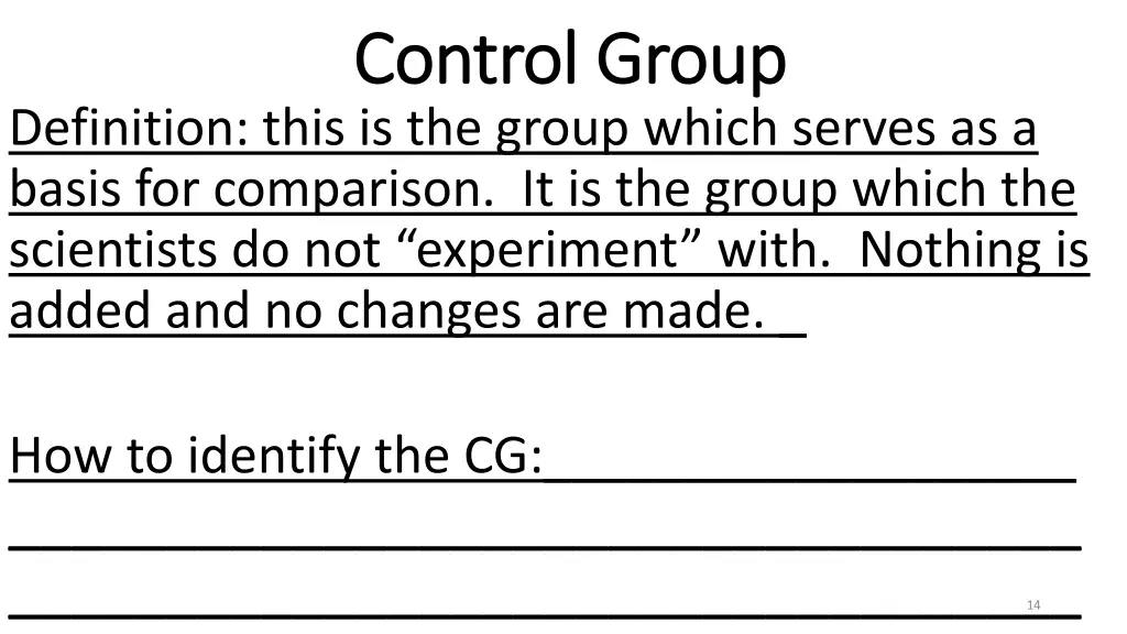 control group control group