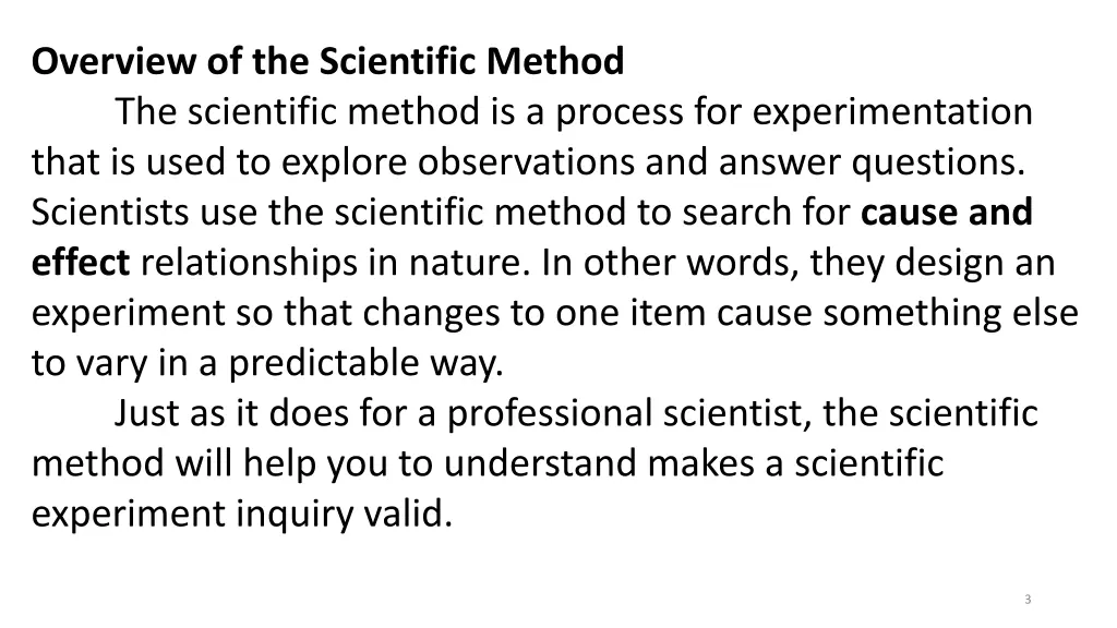 overview of the scientific method the scientific