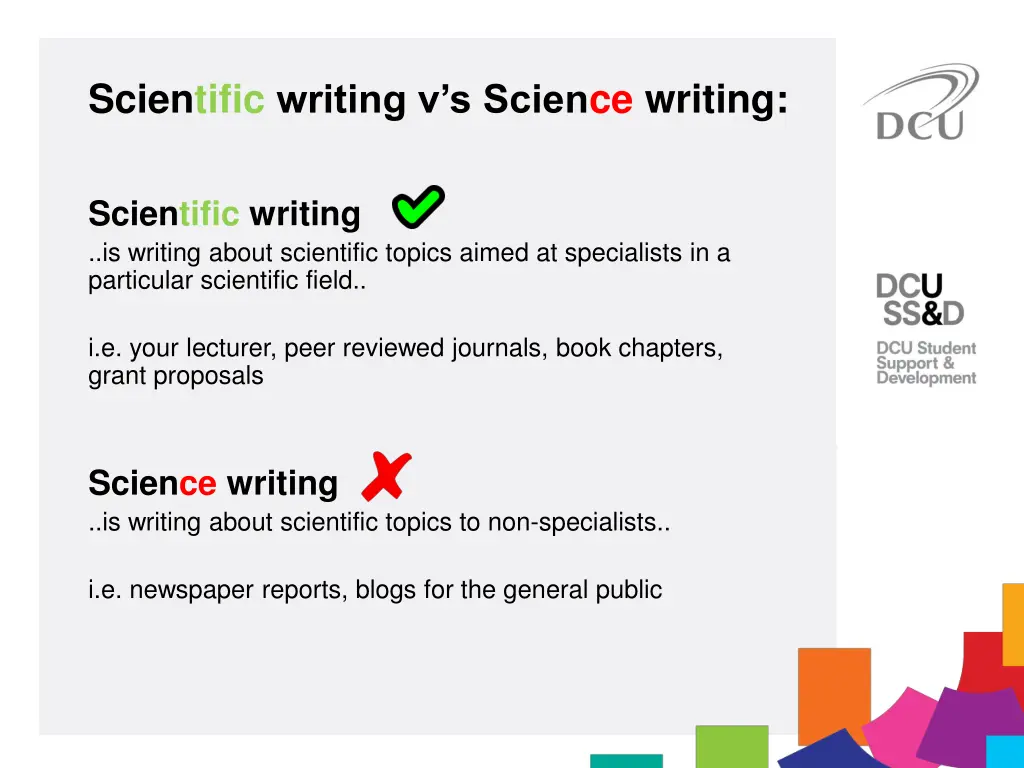 scientific writing v s scien ce writing