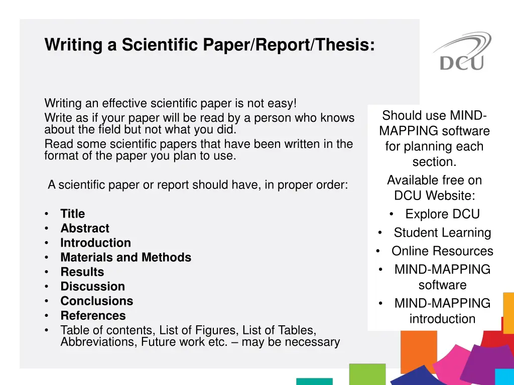 writing a scientific paper report thesis 1