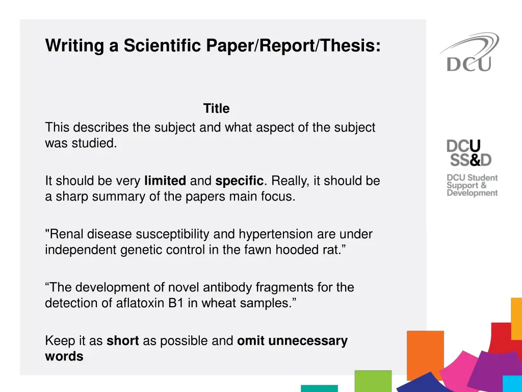 writing a scientific paper report thesis 2