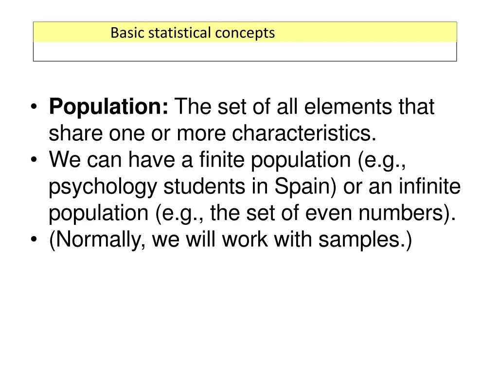basic statistical concepts