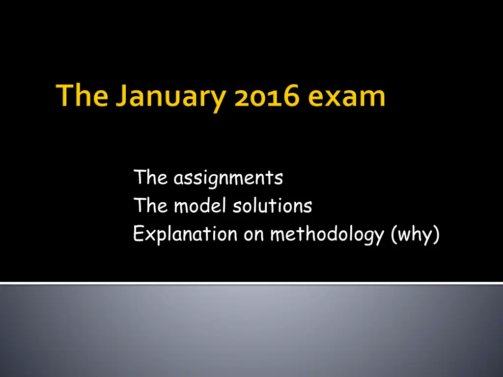 the assignments the model solutions explanation