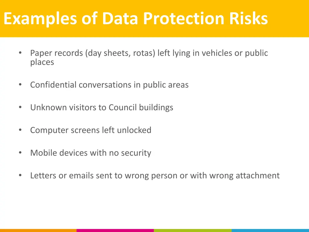 examples of data protection risks