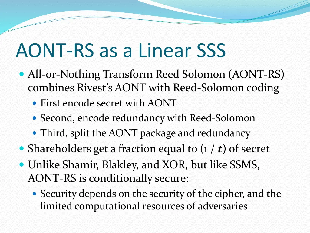 aont rs as a linear sss
